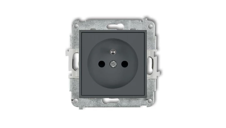 MINI Gniazdo pojedyncze z/u z przesłonami grafitowy mat 28MGP-1zp