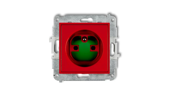 MINI Gniazdo pojedyncze z/u DATA z kluczem czerwone MGZK