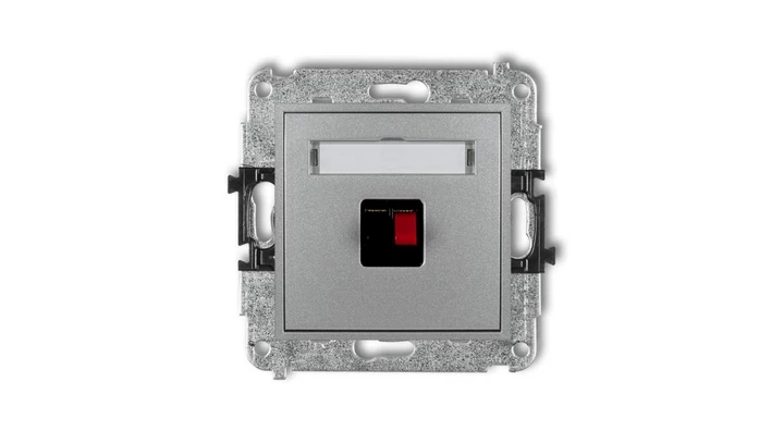 MINI Gniazdo głośnikowe pojedyncze srebrny metalik 7MGG-1