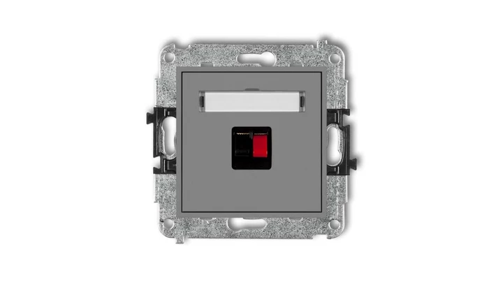 MINI Gniazdo głośnikowe pojedyncze szary mat 27MGG-1