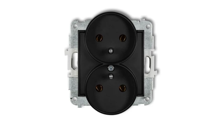 MINI Gniazdo podwójne z/u czarny mat 12MGPR-2z