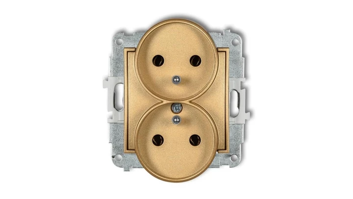 MINI Gniazdo podwójne z/u złote 29MGPR-2z