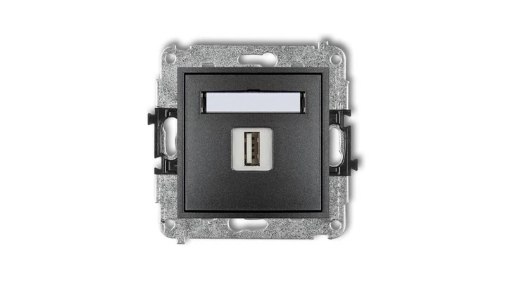 MINI Ładowarka USB pojedyncza 5V 2A grafitowa 11MCUSB-3