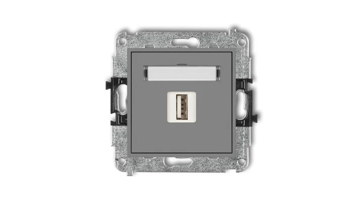 MINI Ładowarka USB pojedyncza 5V 2A szary mat 27MCUSB-3