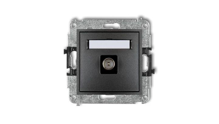 MINI Gniazdo antenowe pojedyncze TV grafitowe 11MGTV-1