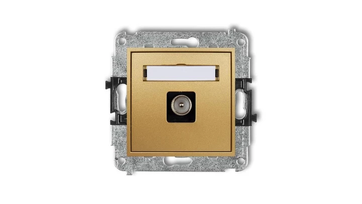 MINI Gniazdo antenowe pojedyncze TV złote 29MGTV-1