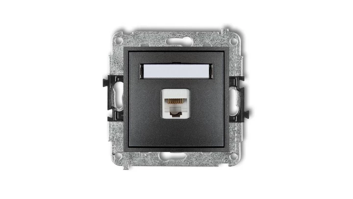 MINI Gniazdo komputerowe pojedyncze 1xRJ45 kat. 5e 8-stykowy grafitowy 11MGK-1