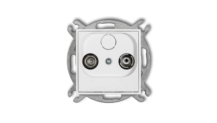 MINI Gniazdo antenowe RTV przelotowe 12dB biały MG12P