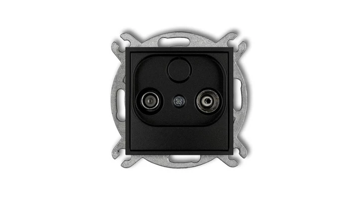 MINI Gniazdo antenowe RTV przelotowe 12dB czarny mat 12MG12P