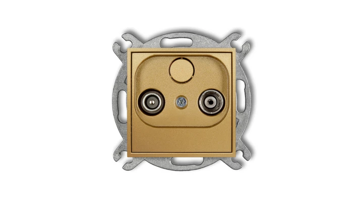 MINI Gniazdo antenowe RTV przelotowe 9dB złote 29MG9P