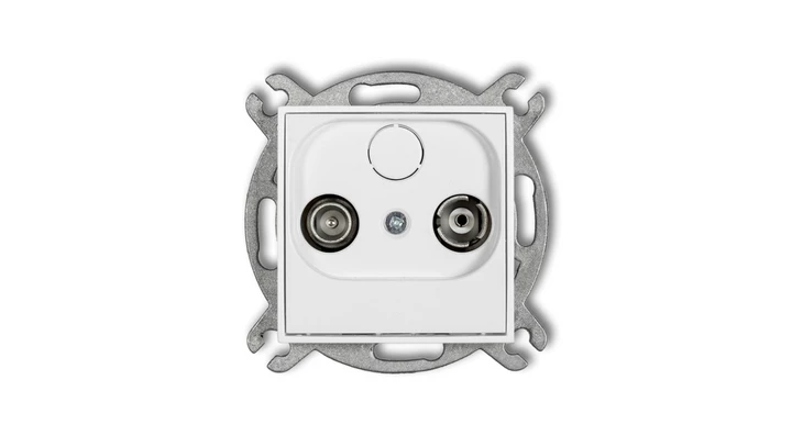 MINI Gniazdo antenowe RTV przelotowe 15dB biały MG15P