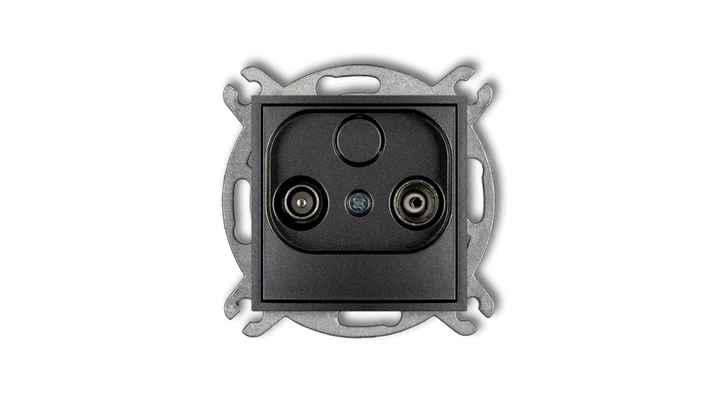 MINI Gniazdo antenowe RTV przelotowe 15dB grafitowy 11MG15P