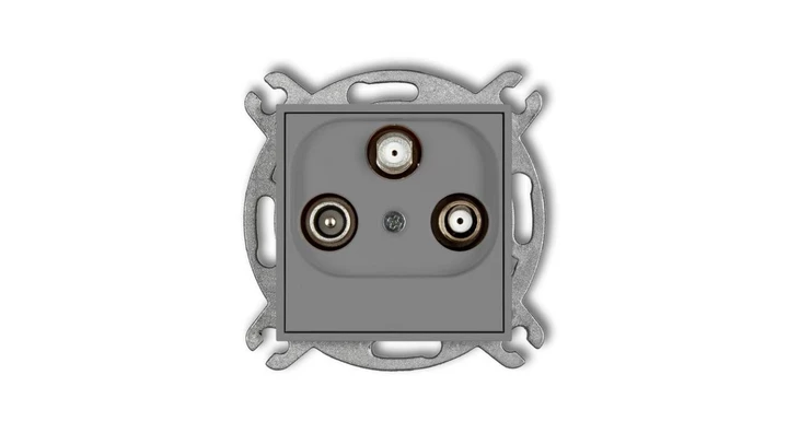 MINI Gniazdo antenowe 2 wyjścia SAT + TV szary mat 27MGSN