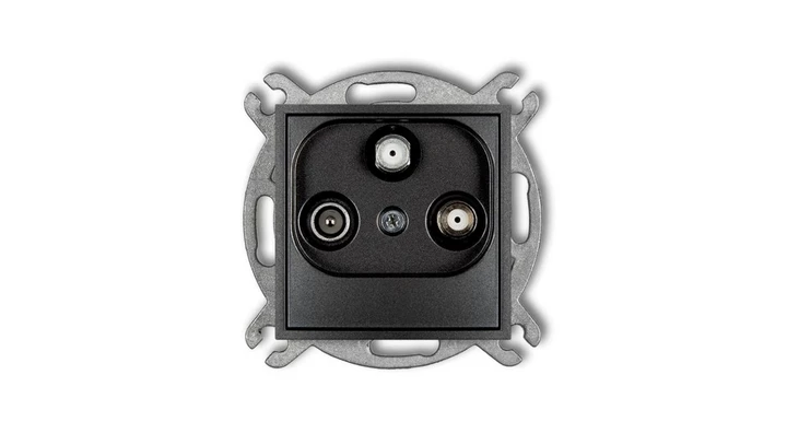 MINI Gniazdo antenowe 2 wyjścia SAT + TV grafitowy 11MGSN