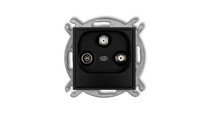 MINI Gniazdo antenowe 2 wyjścia SAT + TV czarny mat 12MGSN