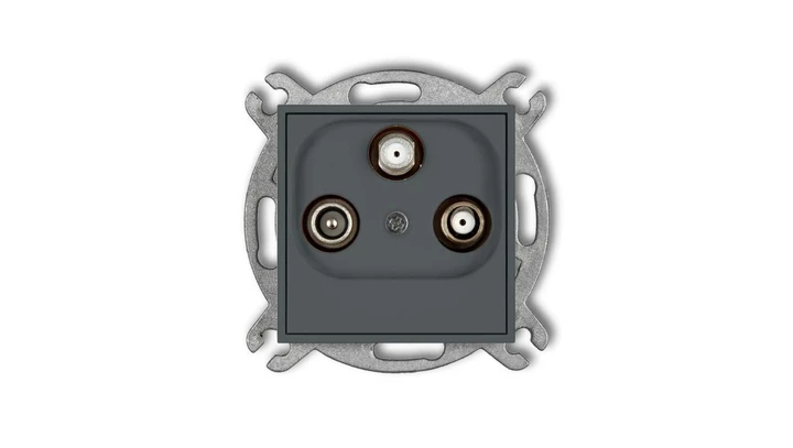 MINI Gniazdo antenowe 2 wyjścia SAT + TV grafitowy mat 28MGSN