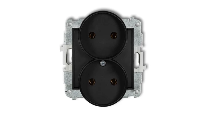MINI Gniazdo podwójne b/u czarny mat 12MGPR-2