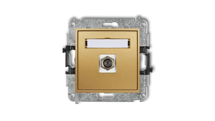 MINI Gniazdo antenowe pojedyncze typu F (SAT) pozłacany złoty 29MGF-1.1