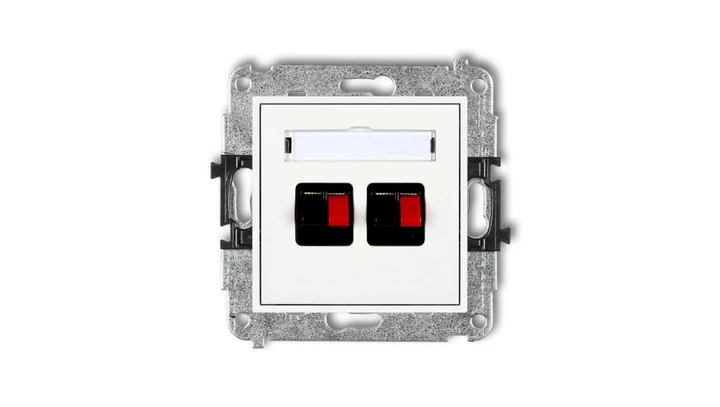 MINI Gniazdo głośnikowe podwójne białe MGG-2