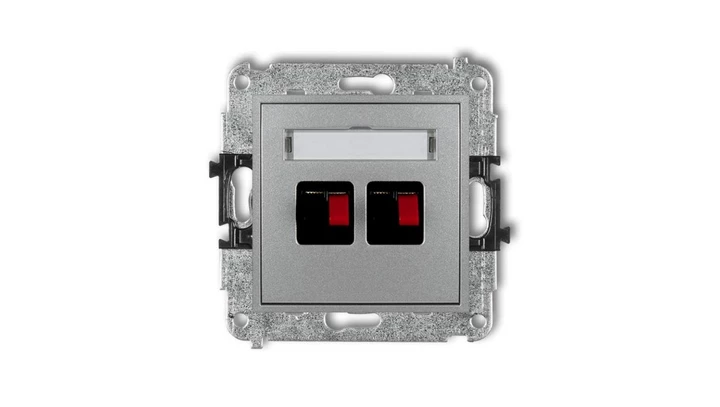 MINI Gniazdo głośnikowe podwójne srebrny metalik 7MGG-2-00