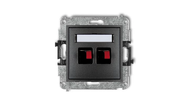 MINI Gniazdo głośnikowe podwójne grafitowy 11MGG-2