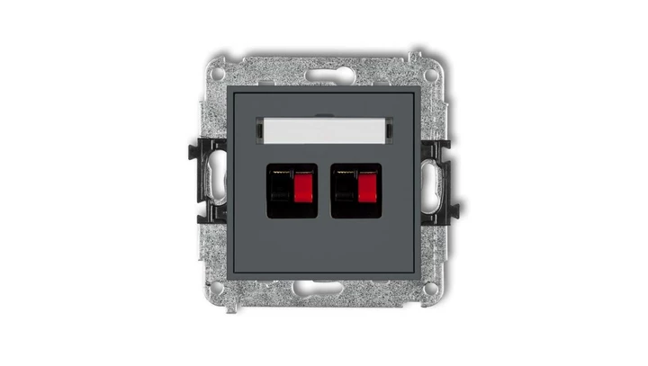 MINI Gniazdo głośnikowe podwójne grafitowy mat 28MGG-2