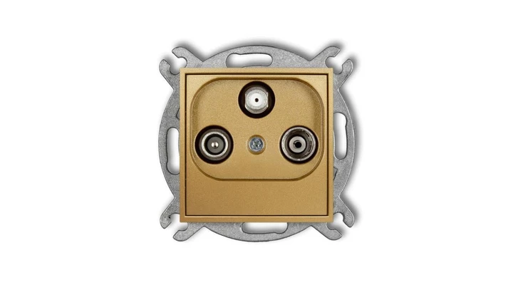 MINI Gniazdo antenowe RTV-SAT końcowe 1,5dB złoty 29MGS