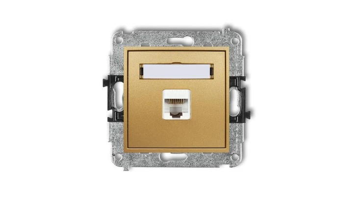 MINI Gniazdo komputerowe pojedyncze 1xRJ45 kat. 6 ekranowane 8-stykowy złoty 29MGK-5