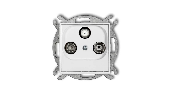 MINI Gniazdo antenowe RTV-SAT końcowe 1,5dB biały MGS