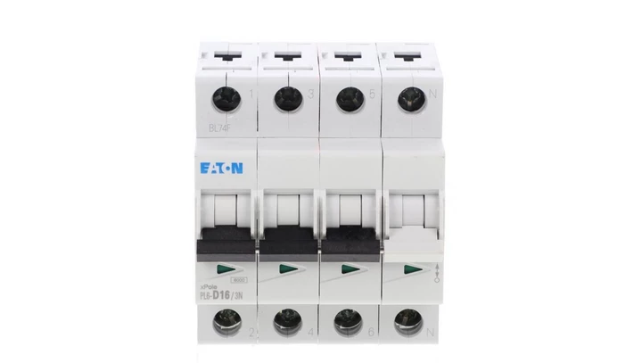 Wyłącznik nadprądowy 3P+N D 16A 6kA AC PL6-D16/3N 165035