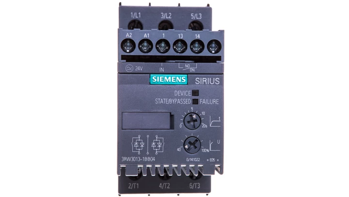 Softstart 3-fazowy 200-480VAC 3,6A 1,5kW/400V Uc=24V AC/DC S00 3RW3013-1BB04