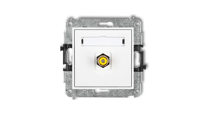 MINI Gniazdo pojedyncze RCA (typu cinch - żółty pozłacany) biały MGRCA-1