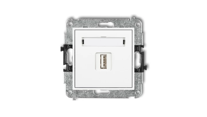 MINI Gniazdo pojedyncze USB-AA 2.0 białe MGUSB-1