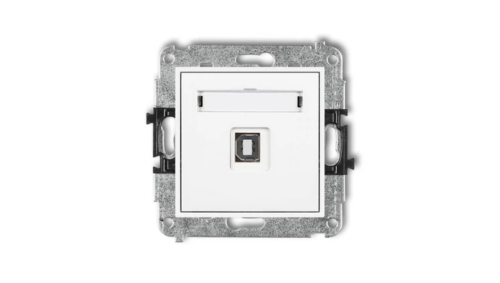 MINI Gniazdo pojedyncze USB-AB2.0 białe MGUSB-3