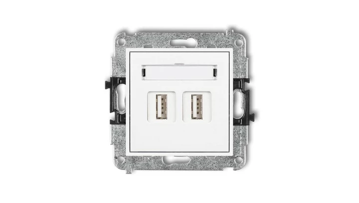 MINI Gniazdo podwójne 2xUSB-AA 3.0 białe MGUSB-6