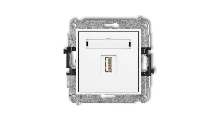 MINI Ładowarka USB pojedyncza 5V 1A biała MCUSB-1