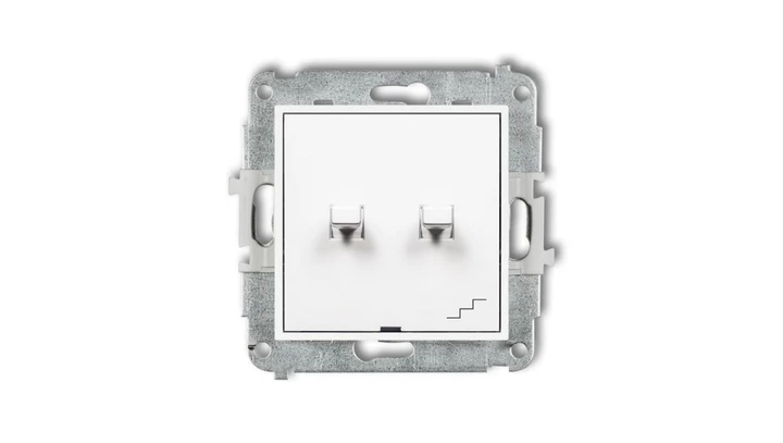 MINI Łącznik pojedynczy ze schodowym (wspólne zasilanie) w stylu amerykańskim biały MWPUS-10.1