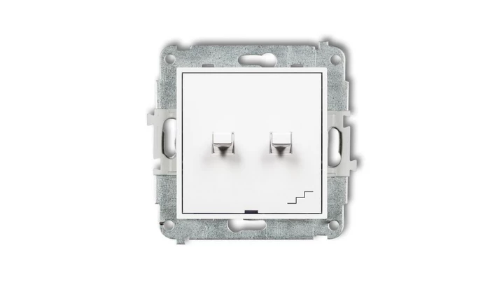 MINI Łącznik pojedynczy ze schodowym (osobne zasilanie) w stylu amerykańskim biały MWPUS-10.2