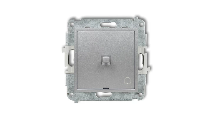 MINI Przycisk /dzwonek/ w stylu amerykańskim srebrny metalik 7MWPUS-4