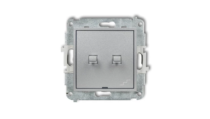 MINI Łącznik podwójny schodowy w stylu amerykańskim srebrny metalik 7MWPUS-33