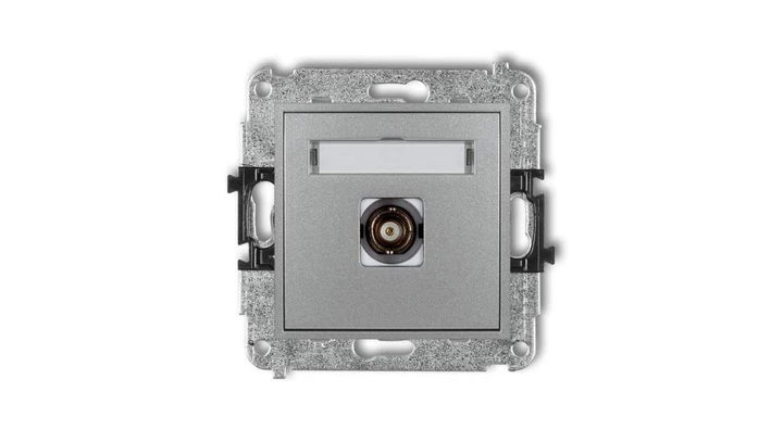 MINI Gniazdo pojedyncze BNC srebrny metalik 7MGBNC-1