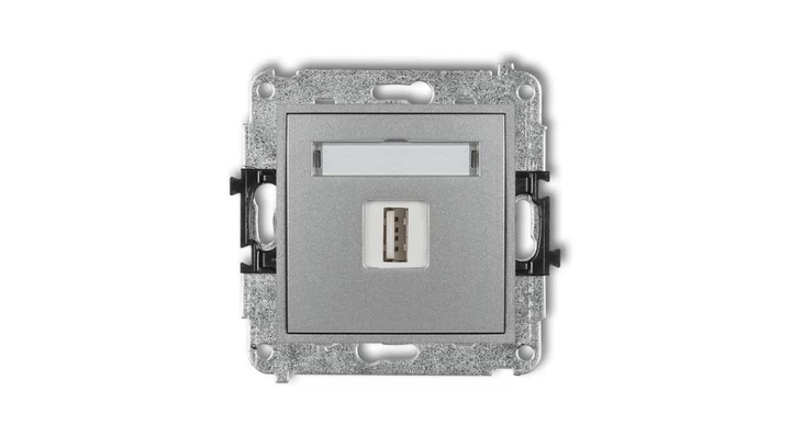 MINI Gniazdo pojedyncze USB-AA 3.0 srebrny metalik 7MGUSB-5