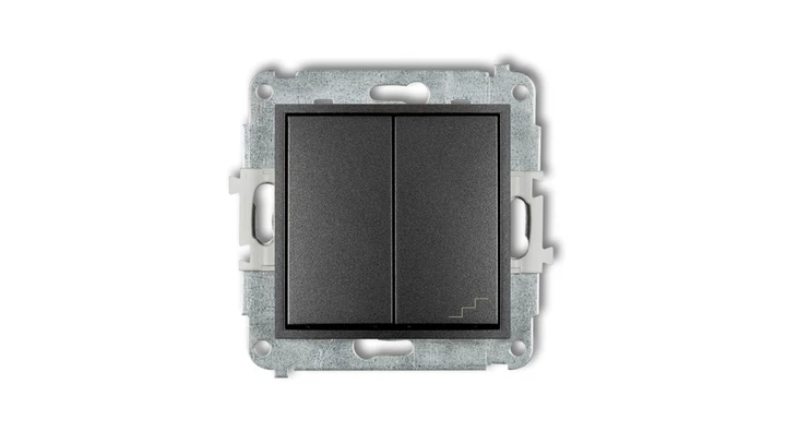 MINI Łącznik pojedynczy ze schodowym (osobne zasilanie) grafitowy 11MWP-10.2
