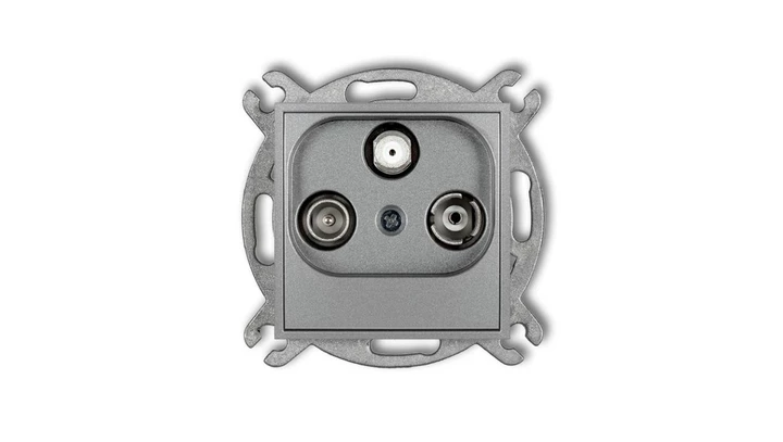 MINI Gniazdo antenowe RTV-SAT końcowe 1,5dB srebrny metalik 7MGS