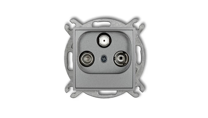 MINI Gniazdo antenowe RTV-SAT końcowe multimedialne (Internet) srebrny metalik 7MGM