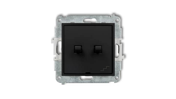 MINI Łącznik pojedynczy ze schodowym (wspólne zasilanie) w stylu amerykańskim czarny mat 12MWPUS-10.1