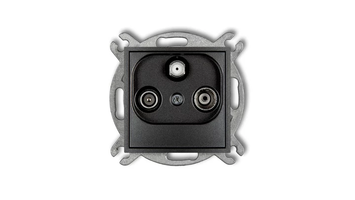 MINI Gniazdo antenowe RTV-SAT końcowe multimedialne (Internet) grafitowy 11MGM