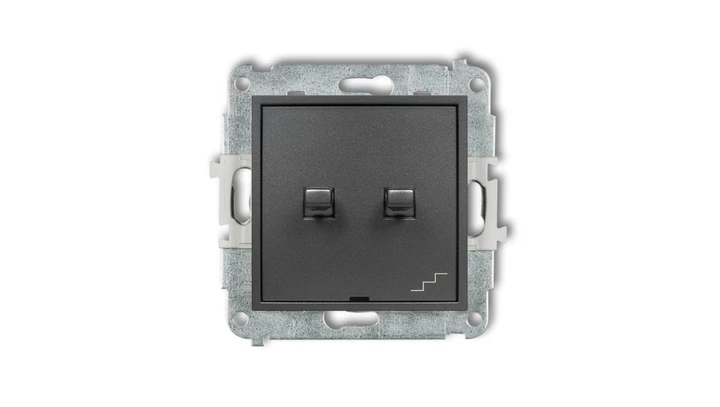 MINI Łącznik pojedynczy ze schodowym (osobne zasilanie) w stylu amerykańskim grafitowy 11MWPUS-10.2