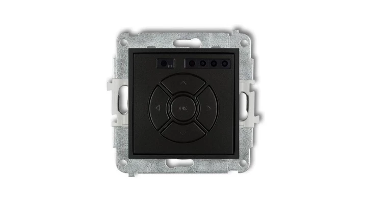 MINI Elektroniczny sterownik roletowy (sterowanie lokalne i pilotem sterowanie strefą dodatkowy przycisk) czarny mat 12MSR-3A