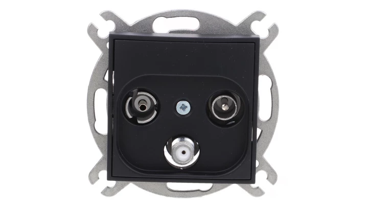 MINI Gniazdo antenowe RTV-SAT końcowe 1,5dB czarny mat 12MGS